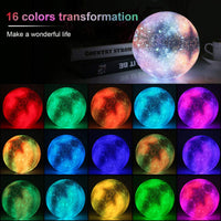 1 x RAW Customer Returns ZEYXINH 3D Galaxy Moon Lamp, 16 Colors LED Moon Night Lamp, with Remote Control and Touch Control, USB Rechargeable Night Light LED Table Lamp, Gifts for Birthday Christmas Children, 15cm - RRP €30.24