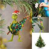 1 x RAW Customer Returns Analysis Welcome Christmas Ornament Merry Christmas from Grinch with Heart 2022 for Tree Family Friend Holiday Atmosphere Decorations B  - RRP €9.06