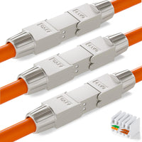 1 x RAW Customer Returns RJ45 Connector Toolless Cat 7 Shielded RJ45 Modular Plug Ethernet Cable Compatible with CAT7 CAT6A CAT5 Cable, LSA Network Cable Connector, LAN Layout Cable Extension Adapter 6 3  - RRP €20.99