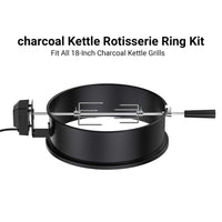 1 x RAW Customer Returns Onlyfire rotating spit with motor for Weber kettle grill 47 cm and other models, rotisserie, grill skewer set for charcoal grill enameled black  - RRP €79.99