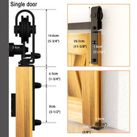 1 x RAW Customer Returns 100CM 3.3FT Bi-Folding Sliding Door Barn Door Hardware, Smooth and Quiet Simple 2 Door Hardware Kit For 70-80cm Door Opening - RRP €120.56