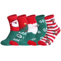 1 x Brand New GEKMOR Christmas socks, 5 pairs of warm winter socks for women, fluffy winter socks, women s cuddly socks for Christmas, colorful Christmas socks for Christmas party gift - RRP €7.24