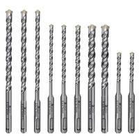 1 x RAW Customer Returns 10 Piece SDS-Plus Drill Bit Set, Lytool Professional Crosshead Concrete Drill Bits for Drilling in Concrete, Natural Stone, Masonry 5, 6, 8, 10, 12 mm  - RRP €18.14