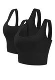 1 x RAW Customer Returns GNOWANN Sports Bra Women s Medium Strong Support Bustier Women s Padded Without Underwire Tank Top Ribbed Top Women s Push Up for Yoga Fitness Jogging, Black Black, M - RRP €22.99