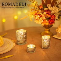 1 x Brand New Romadedi Silver Tealight Holder Candle Holder Glass 18 PCS 6 Set Mercury Tealight Glasses Lantern Candle Holder for Tealights Candles Table Decoration for Wedding Party Christmas Decoration - RRP €41.04