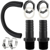 2 x Brand New Rain barrel connector set including 2 rain barrel feedthroughs 1 inch 100cm connecting hose 25mm with 2 hose clamps, tank feedthrough rain barrel connection set - RRP €31.3