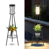 1 x RAW Customer Returns Fitop LED solar floor lamp outdoor 95cm, IP65 waterproof, with USB charging port, 3 different color temperatures 3000K 4000 6500K for terrace, veranda and garden - RRP €48.19