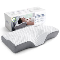 1 x RAW Customer Returns NOFFA Memory Foam Neck Pillow, Orthopedic Cooling Bed Pillow, Orthopedic Dormouse Pillow, Cooling Sleeping Pillow for Back and Stomach Sleepers - RRP €39.99