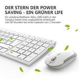 1 x RAW Customer Returns 2.4G wireless mouse set, iclever aluminum wireless slim keyboard QWERTZ layout German , for computer desktop PC laptop surface smart TV and Windows 10 8 7 Vista XP 2.4GHz, USB  - RRP €37.3