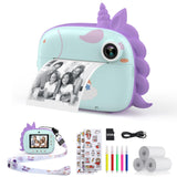 1 x RAW Customer Returns HiMont Children s Camera Instant Camera, Digital Camera for Children with Printing Paper 32G TF Card, Video Camera with Colored Pens Fun Accessories, Gift for Children 3-14 Years Green  - RRP €47.59