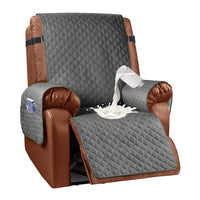 4 x Brand New Granbest Water Resistant Recliner Chair Cover Waterproof Recliner Chair Slipcovers Anti-Slip Recliner Protector for Kids, Pets, Dogs, Cats with Elastic Straps Recliner, Gray  - RRP €99.96