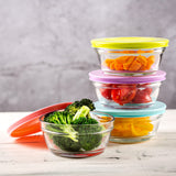 1 x RAW Customer Returns CRYSTALIA glass food storage containers set of 4, 250ml 100 LEAD BPA FREE microwave safe, glass dessert bowls with lids, round glass bowls, storage containers with lids, glass dip bowl, stackable dessert glasses - RRP €18.58