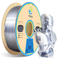 1 x RAW Customer Returns YOUSU PLA filament 1.75, Silk pla silver, 3d printer filament, PLA 1kg spool, glossy silk silver, pla metallic silver color - RRP €19.19