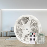 1 x RAW Customer Returns Gaoxun Battery LED Strip 3M, Cold White 6000K LED Strip Battery Operated with Remote Control, LED Tape Self-Adhesive, 8 Modes, Timer, Cuttable, Waterproof Light Strip for Kitchen Cabinet Home Decoration - RRP €13.09