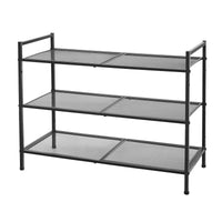 1 x RAW Customer Returns SONGMICS Shoe Rack with 3 Shelves Shoe Rack Stackable Shoe Storage for 9-12 Pairs of Shoes Metal Shoe Rack Hallway Living Room Bathroom Black LMR17BK - RRP €29.16