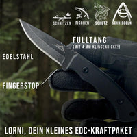 1 x RAW Customer Returns SK Wild Ones Outdoor Knife Survival - Hunting Knife Fixed Blade - Survival Knife Outdoor with G10 Handle - EDC Knife Outdoor Knife Fixed - Made of 420 HC Stainless Steel Neck Knife Lorni - RRP €22.99