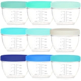 1 x Brand New Youngever 18 Pack Small Food Containers for 1 Cup with Lids, 250ML Food Storage Containers, Spice Containers, Sauce Containers with Lids and Labels Coastal  - RRP €40.32