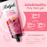 1 x RAW Customer Returns RSTYLE Poly Nail Gel starter set, Poly Nail Gel Nails Set Acrylic Nail Set 3 15ml White Nude Pink Builder Gel for nails 60pcs Clear Nail Extension Mould Extension Gel Nail Builder Kit - RRP €10.4