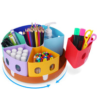 1 x RAW Customer Returns GAMENOTE Rotating Pen Holder Desk Organizer - Kids Container for Tidying and Storage, Rotating Tray for Office Supplies School Supplies Crafts - RRP €29.99