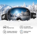 1 x RAW Customer Returns Odoland ski helmet with ski goggles for skiing and snowboarding, adjustable size, with earmuffs for men, women and teenagers, blue S - RRP €71.3