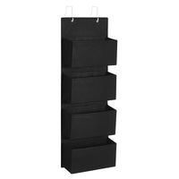 1 x RAW Customer Returns SONGMICS Hanging Organizer with 4 Pockets, Wardrobe Organizer, Hanging Storage, Door Organizer, Hanging Shelf Fabric, Bedroom Living Room, 12 x 33.5 x 100 cm, Ink Black RDH004B01 - RRP €13.98