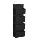 1 x RAW Customer Returns SONGMICS Hanging Organizer with 4 Pockets, Wardrobe Organizer, Hanging Storage, Door Organizer, Hanging Shelf Fabric, Bedroom Living Room, 12 x 33.5 x 100 cm, Ink Black RDH004B01 - RRP €13.98