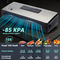 1 x RAW Customer Returns INKBIRD Domestic Vacuum Sealer Upgraded Version 85Kpa, Machine for Vacuuming Dry and Wet Foods, Stainless Steel Sealer with Cutting Knife and Bags INK-VS02  - RRP €88.51