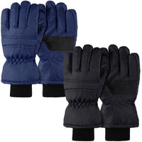 3 x Brand New 2 Pairs Kids Ski Gloves Waterproof Winter Mittens Warm Full Finger Mittens Black and Navy Blue, 3-6 Years  - RRP €72.0