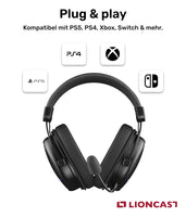 1 x RAW Customer Returns Lioncast LX80 Gaming Headset with Microphone Wireless 80h. Battery - Headset for PS5 Nintendo Switch Headset - Gaming Headset PC - Wireless Gaming Headset Wireless Bluetooth - Headset Headphones - RRP €90.71