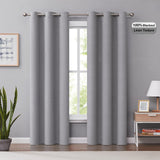 1 x Brand New Melodieux 100 Blackout Curtains for Interiors, Gray Linen Look Curtains, 140x260cm - RRP €47.99