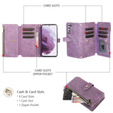 1 x RAW Customer Returns UEEBAI Mobile Phone Chain Case for Samsung Galaxy S20 FE 5G, 9 Card Slots Retro Leather Wallet Flip Case with Shoulder Strap Hand Strap Stand Function Wallet Zipper Mobile Phone Case Purple - RRP €18.14