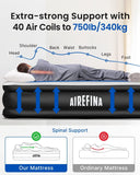 1 x RAW Customer Returns Airefina Double Inflatable Mattress, Inflatable Bed with Integrated Pump, Air Mattress Quick Inflation Deflation in 3 Minutes, Portable Durable Air Bed 152 x 203 x 46 cm - RRP €99.99