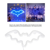 1 x Brand New Neon Bat Sign, Neon Halloween, LED Neon Lights, Halloween Decoration, LED Sign for Wall Decor, Bat Lamp, Battery Powered Blue - RRP €22.8