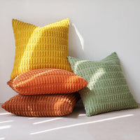 1 x RAW Customer Returns MIULEE Set of 4 50 x 50 cm Corduroy Cushion Covers Modern Cushion Covers Decorative Sofa Cushions Throw Pillows Soft Decorative Pillowcase for Living Room Sofa Bedroom Boho Decor Orange Green Series - RRP €32.99