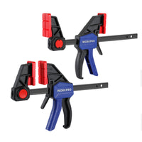 1 x RAW Customer Returns WORKPRO 2 Piece Professional Carpenter Clamps, 150mm Wood Clamp Set, 136kg Clamping Force, Quick Release for Tightening and Lengthening, One-Handed Wood Fixing - RRP €34.55