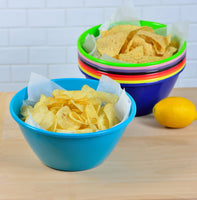 1 x RAW Customer Returns Youngever Pack of 9 2.5 Liter Plastic Mixing and Serving Bowls, Large Popcorn Bowls, Salad Bowls, Chips and Dip Serving Bowls Rainbow  - RRP €26.99