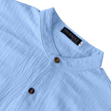 1 x RAW Customer Returns YAOBAOLE Linen Shirt Men s Short Sleeve Shirts for Men Summer Shirt Men s Casual Shirt Light Blue XL - RRP €24.18