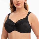 1 x RAW Customer Returns CASOLACE Women s Reducing Bras with Underwire Plus Size Sexy Lace Black 125D - RRP €26.99