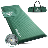 1 x RAW Customer Returns HIKENTURE Self-Inflating Sleeping Mat, 10CM Thick Camping Foam Mattress, Ultra-Thick Self-Inflating Air Mattress, Comfortable Sleeping Mat for Outdoor, Tent, Hiking, Travel Dark Green-C4  - RRP €80.66