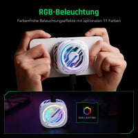 1 x RAW Customer Returns Black Shark Magnetic Phone Cooler, RGB Fan, Portable Lightweight Cell Phone Cooling Fan Gaming, Phone Radiator with Larger Cooling Area for Cell Phone Tablet iPad White  - RRP €56.53