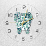 1 x RAW Customer Returns Tiamu dental care wall clock for children s rooms, 30 cm modern wall clock dentist design, without ticking, acrylic digital hanging clock dentist, quiet movement, for dentist, clinic, office, wall art decoration - RRP €31.25