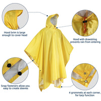 1 x RAW Customer Returns Anyoo Lightweight Rain Poncho Waterproof Rain Jacket Ripstop Breathable Multi-Purpose Raincoat with Hood Foldable Protective Blanket Shelter Tarp for Outdoor Camping Hiking Fishing Yellow  - RRP €22.18