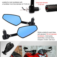 1 x RAW Customer Returns AULESSE CNC Motorcycle Handlebar End Mirrors Universal 7 8 22mm HD Anti-Glare Universal Motorcycle Rearview Mirror for Motorcycle Street Bike Cruiser Scooter Suzuki Yam-ah-a Side Mirror Handlebar Mirror - RRP €23.99