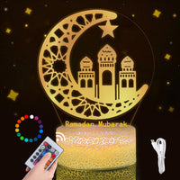 1 x Brand New Ramadan Decoration LED Lamp, Ramadan Decoration, Eid Ramadan Decorative Fairy Light, 16 Colors Ramadan Moon Lamp Color Changing Lamp with Remote Control, Eid Decorations Moon Star Night Lights Eid Main Decor - RRP €20.4