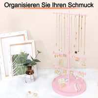 1 x RAW Customer Returns JUPELI Jewelry Stand, Height Adjustable Jewelry Holder, T Bar Jewelry Tree Multifunctional Chain Holder Watch Stand Earring Holder Jewelry Storage Chain Stand Pink Jewelry Stand  - RRP €21.17