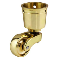 1 x RAW Customer Returns High Quality Solid Brass Casters with 28mm Wheels - Real Polished Solid Brass - Vintage Antique - Cup Style Fitting - Polished Brass - UK Company - Pack of 4 - RRP €36.99