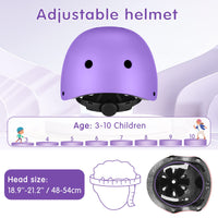 1 x RAW Customer Returns WayEee knee pads for children with helmet, protective set for children 3-10 years, knee pads for inline skates, children s protective equipment for inline skates, skateboards, bicycles, roller skates purple  - RRP €30.97