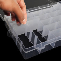 1 x RAW Customer Returns BELLE VOUS 2 Pack Clear Plastic Small Parts Sorting Boxes 27.3 x 17.6 x 4.3 cm 36 Removable Adjustable Compartments For Small Parts, Screws, Sewing Accessories Iron-On Beads - RRP €19.01