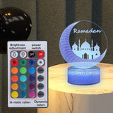 1 x Brand New Ramadan Decoration LED Lamp, Ramadan Decoration, Eid Ramadan Decorative Fairy Light, 16 Colors Ramadan Moon Lamp Color Changing Lamp with Remote Control, Eid Decorations Moon Star Night Lights Eid Main Decor - RRP €20.4