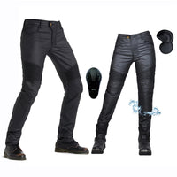 1 x RAW Customer Returns oFzimTo Motorcycle Pants Men Women, Waterproof Coating Motorcycle Jeans with Protectors, Winter Pants Stretch Motorcycle Clothing Black-A,XL  - RRP €69.99